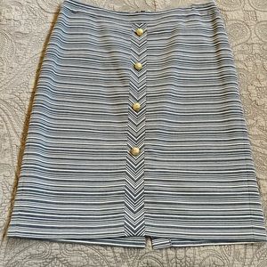 Grey and white striped skirt